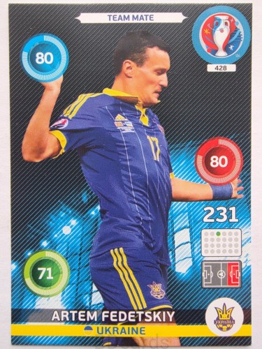 2016 Panini Euro Artem Fedetskiy Ukraina Nr 428 /O
