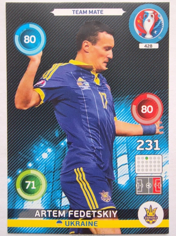 2016 Panini Euro Artem Fedetskiy Ukraina Nr 428 /O