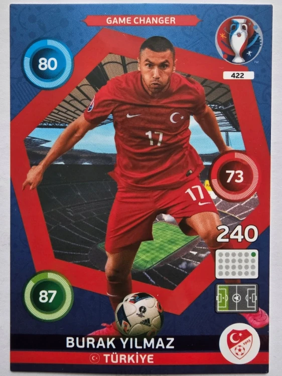 2016 Panini Euro Burak Yilmaz Game Changer Turcja Nr 422 /O