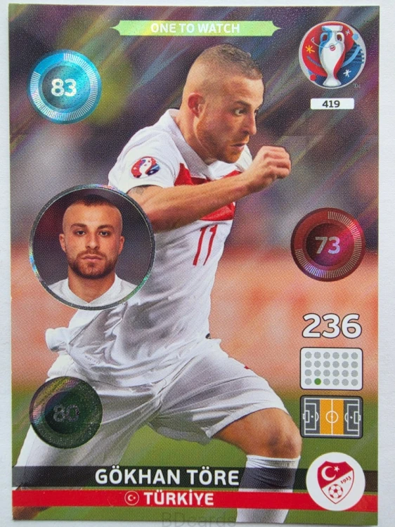 2016 Panini Euro Gokhan Torre One to Watch Turcja Nr 419 /O