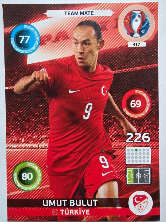 2016 Panini Euro Umut Bulut Turcja Nr 417 /O
