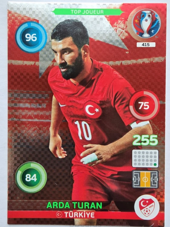 2016 Panini Euro Arda Turan Top Joueur Turcja Nr 415 /O