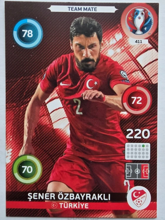 2016 Panini Euro Sener Ozbayrakli Turcja Nr 411 /O