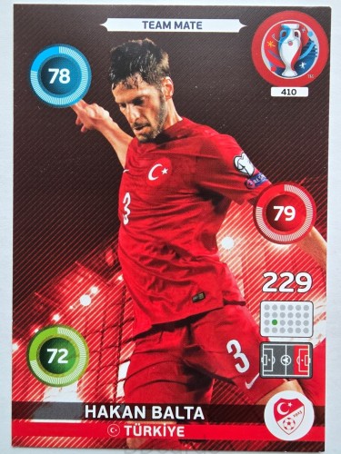 2016 Panini Euro Hakan Balta Turcja Nr 410 /O