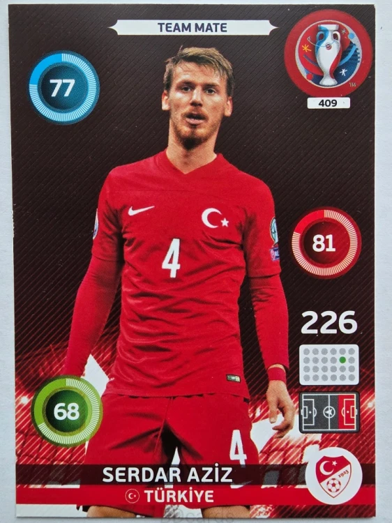 2016 Panini Euro Serdar Aziz Turcja Nr 409 /O