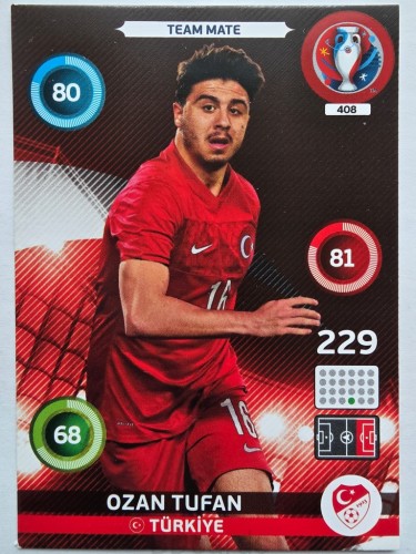 2016 Panini Euro Ozan Tufan Turcja Nr 408 /O