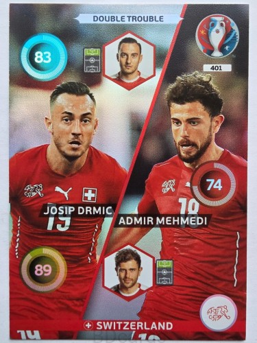 2016 Panini Euro Drnic Mehmedi Double Trouble Szwajcaria Nr 401 /O