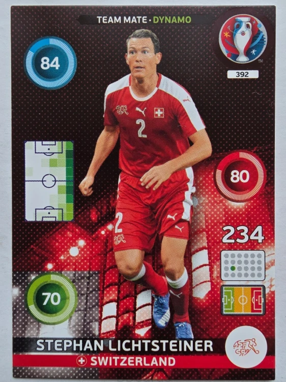 2016 Panini Euro Stephan Lichtsteiner Dynamo Szwajcaria Nr 392 /O