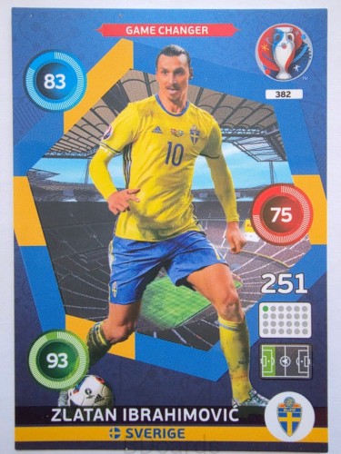 2016 Panini Euro Zlatan Ibrahimović Game Changer Szwecja Nr 382 /J18