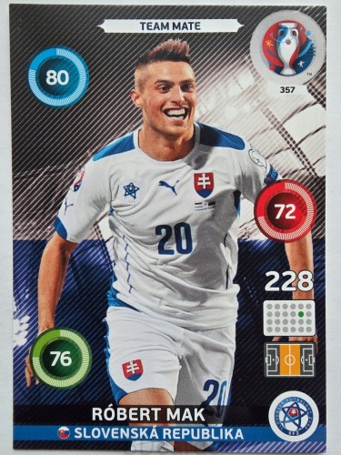 2016 Panini Euro Robert Mak Słowacja Nr 357 /J11