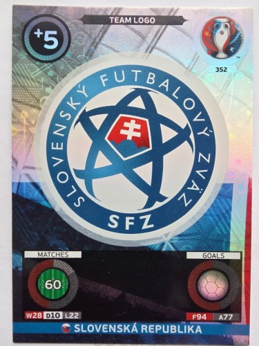 2016 Panini Euro Team Logo Słowacja Nr 352 /J10