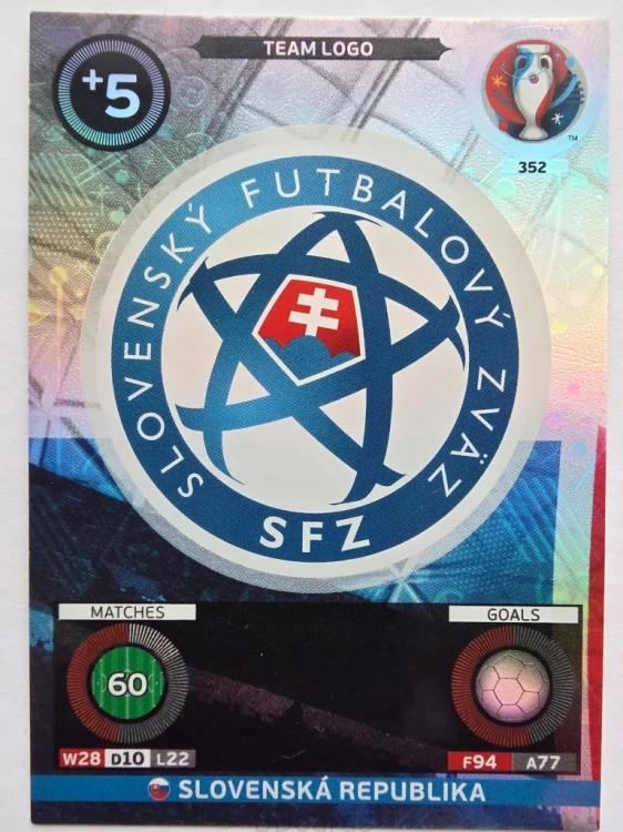 2016 Panini Euro Team Logo Słowacja Nr 352 /J10