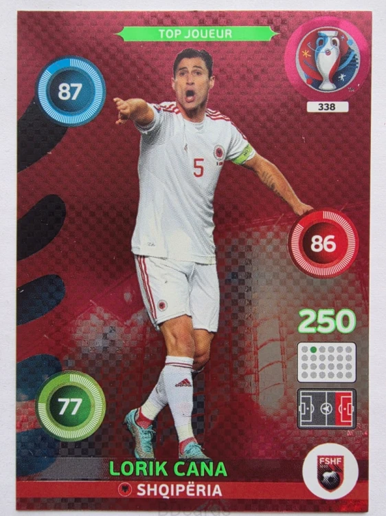 2016 Panini Euro Lorik Cana Top Joueur Albania Nr 338 /J7