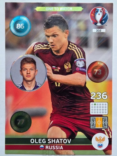 2016 Panini Euro Oleg Shatov One to Watch Rosja Nr 332 /J5