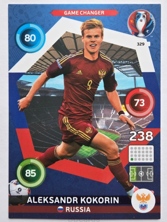 2016 Panini Euro Aleksandr Kokorin Game Changer Rosja Nr 329 /J4