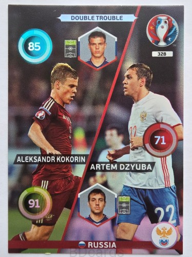 2016 Panini Euro Dzyuba Kokorin Double Trouble Rosja Nr 328 /J4