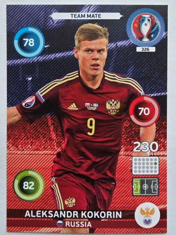 2016 Panini Euro Aleksandr Kokorin Rosja Nr 326 /J4