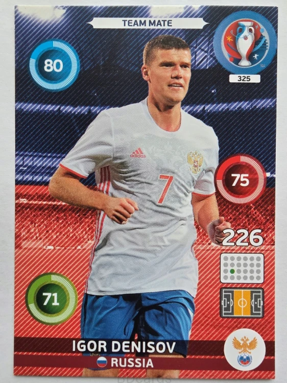 2016 Panini Euro Igor Denisov Rosja Nr 325 /J3