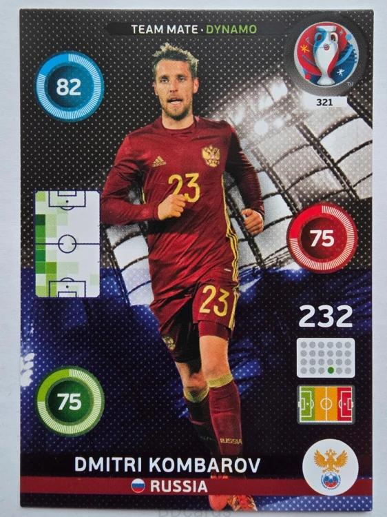 2016 Panini Euro Dimitri Komarów Dynamo Rosja Nr 321 /J2