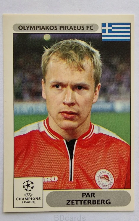 2000-01 Panini Champions League Par Zetterberg Olympiacos Pireus /B