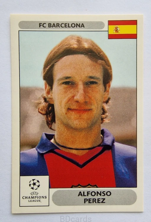 2000-01 Panini Champions League Alonso Perez Fc Barcelona /B