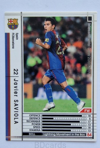 2006-07 Panini WCCF JP Javier Saviola Legend Fc Barcelona /SP2V