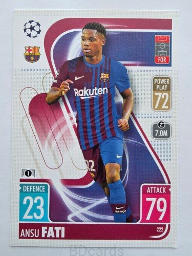 2021-22 Topps Match Attax Ansu Fati Fc Barcelona /A