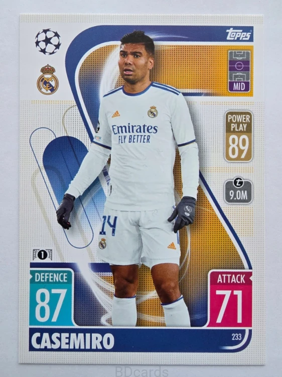 2021-22 Topps Match Attax Casemiro Real Madryt /A