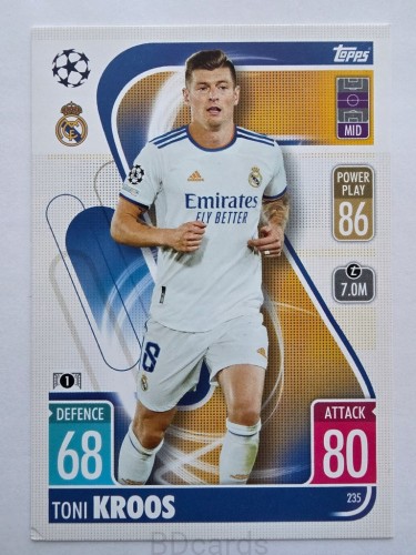 2021-22 Topps Match Attax Toni Kroos Real Madryt /A