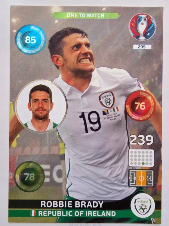 2016 Panini Euro Robbie Brady One to Watch Irlandia Nr 295 /H17