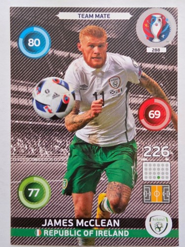 2016 Panini Euro James McClean Irlandia Nr 288 /H15