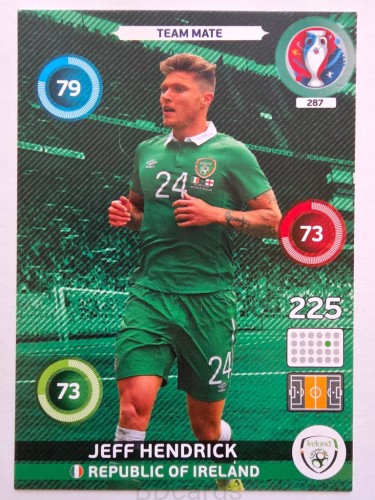 2016 Panini Euro Jeff Hendrick Irlandia Nr 287 /H14