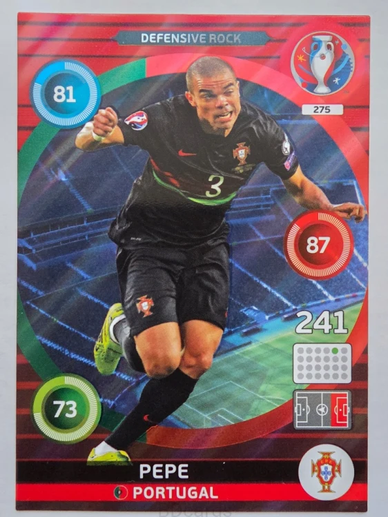 2016 Panini Euro Pepe Defensive Rock Portugalia Nr 275 /H10