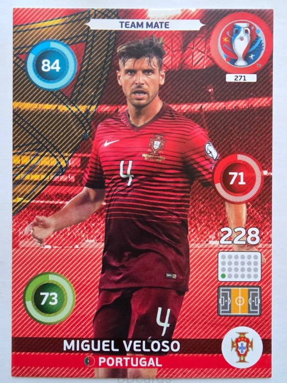 2016 Panini Euro Miguel Veloso Portugalia Nr 271 /H16