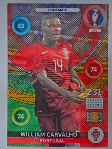 2016 Panini Euro William Carvalho Portugalia Nr 270 /H9