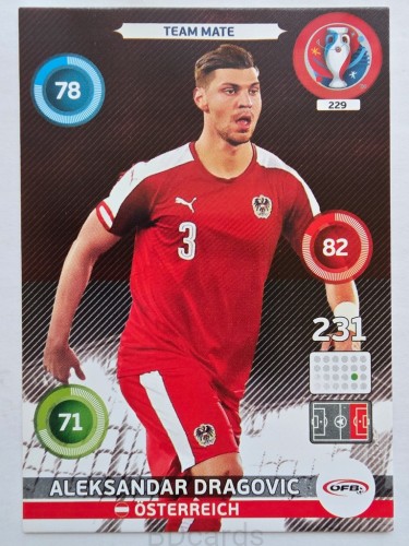 2016 Panini Euro Aleksandar Dragović Austria Nr 229 /H2