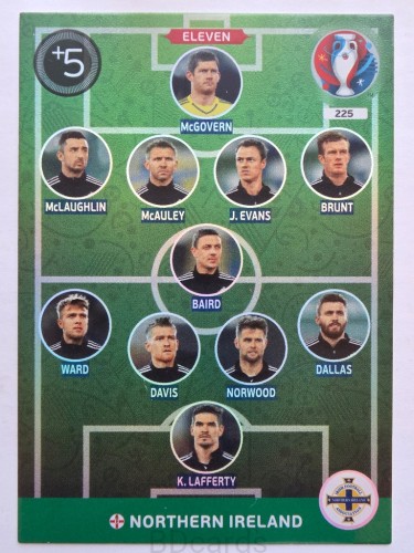 2016 Panini Euro Eleven Irlandia Połnocna Nr 225 /W27