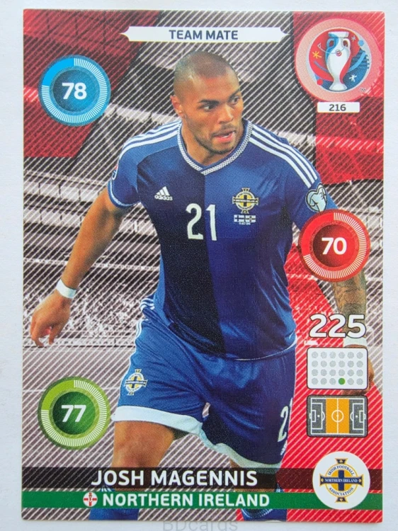 2016 Panini Euro Josh Magennis Irlandia Połnocna Nr 216 /W22