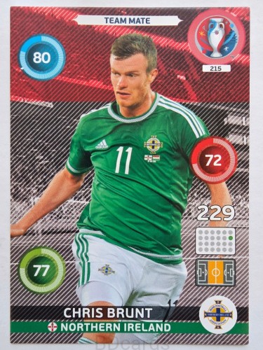 2016 Panini Euro Chris Brunt Irlandia Połnocna Nr 215 /W22