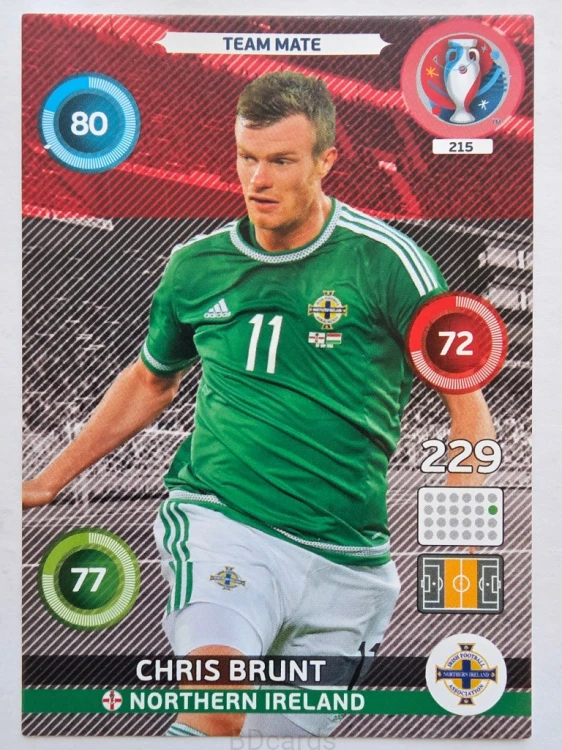 2016 Panini Euro Chris Brunt Irlandia Połnocna Nr 215 /W22