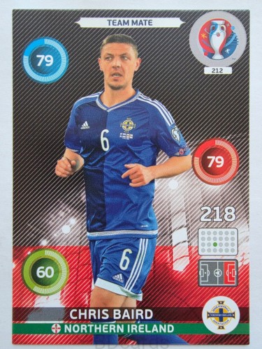 2016 Panini Euro Chris Baird Irlandia Połnocna Nr 212 /W21