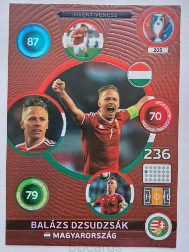 2016 Panini Euro Balazs Dzsudzsak Inventiveness Węgry Nr 205 /W19