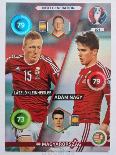 2016 Panini Euro Kleinheisler Nagy Next Generation Węgry Nr 204 /W19