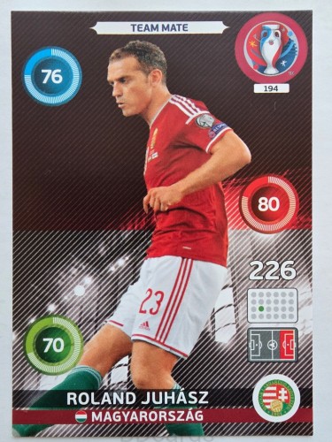 2016 Panini Euro Roland Juhasz Węgry Nr 194 /W15