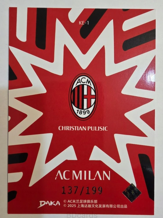2025-26 Daka Christian Pulisic 137/199 AC Milan /A