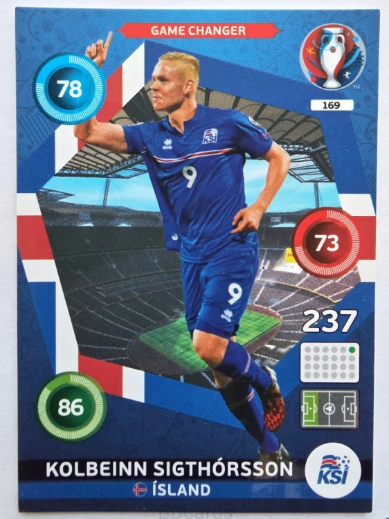 2016 Panini Euro Kolbeinn Sigthorsson Game Changer Islandia Nr 169 /W6