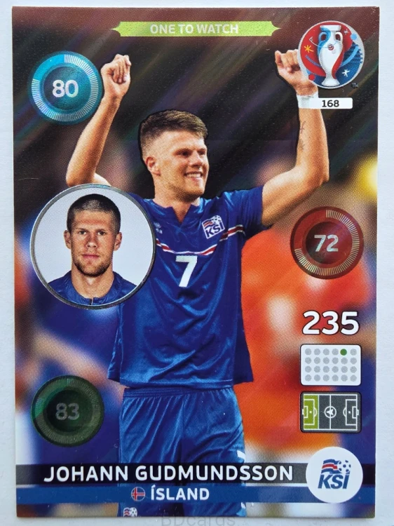 2016 Panini Euro Johann Gudmundsson One to Watch Islandia Nr 168 /W6