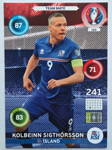 2016 Panini Euro Kolbeinn Sigthorsson Islandia Nr 164 /W4