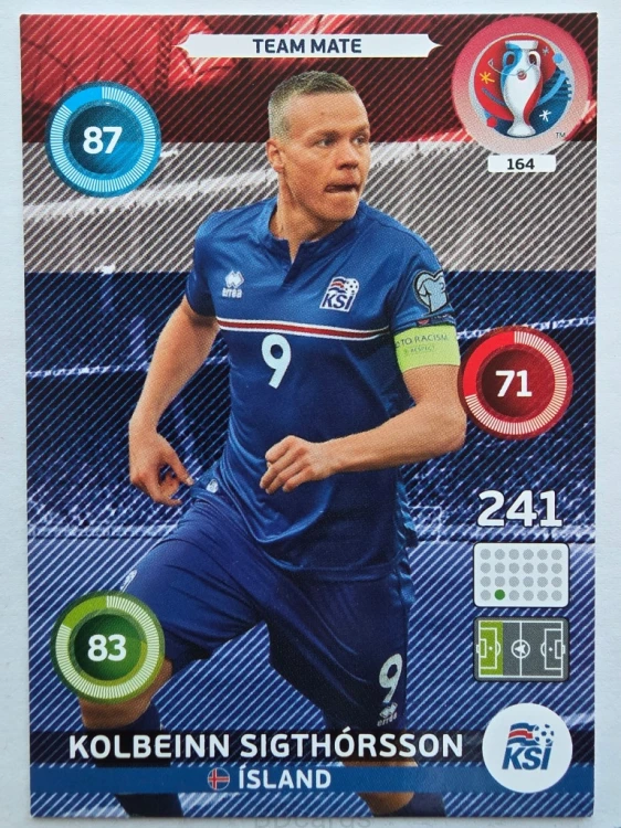 2016 Panini Euro Kolbeinn Sigthorsson Islandia Nr 164 /W4