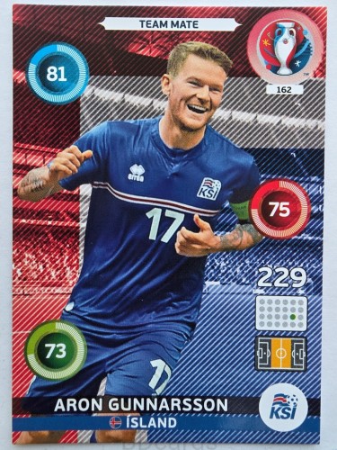 2016 Panini Euro Aron Gunnarsson Islandia Nr 162 /W4